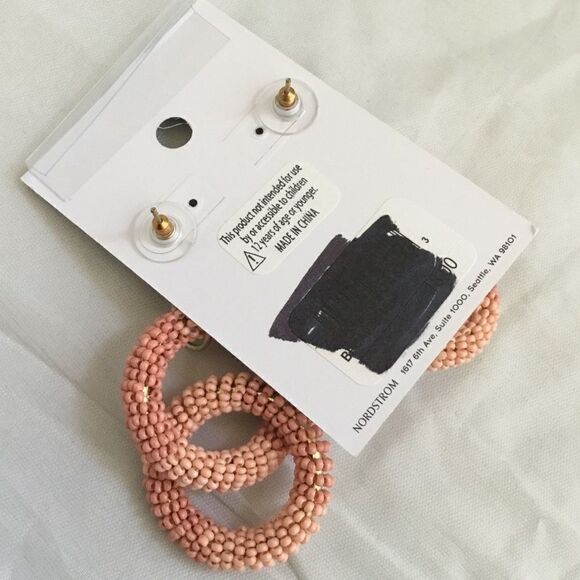 BP. Beaded Circle Drop Earrings (G1) - Picture 5 of 5